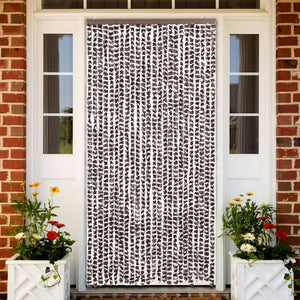 vidaXL Fly Screen Curtain Brown and White 100x230 cm Chenille