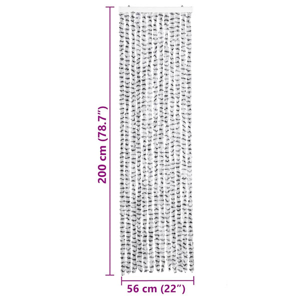 vidaXL Chenille Door Curtain Light Grey and Dark Grey 56x200 cm