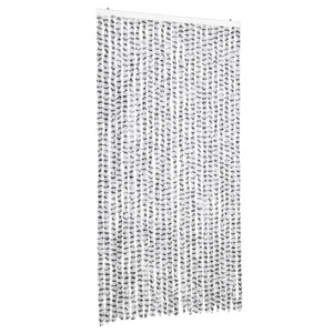 vidaXL Chenille Door Curtain Light Gray and Dark Gray 100x200 cm