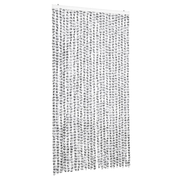 vidaXL Chenille Door Curtain Light Gray and Dark Gray 100x200 cm