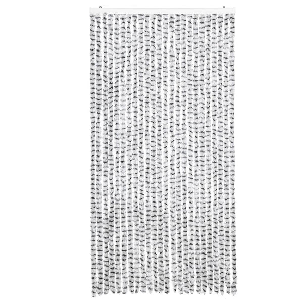 vidaXL Chenille Door Curtain Light Gray and Dark Gray 100x200 cm
