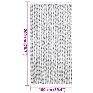 vidaXL Chenille Door Curtain Light Gray and Dark Gray 100x200 cm