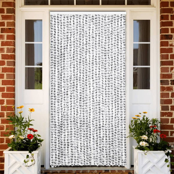 vidaXL Chenille Door Curtain Light Gray and Dark Gray 100x200 cm