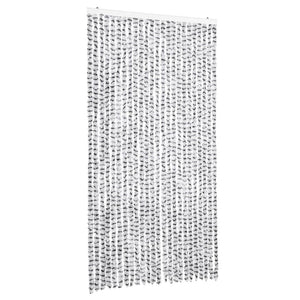 vidaXL Chenille Fly Curtain Light Grey and Dark Grey 100x230 cm