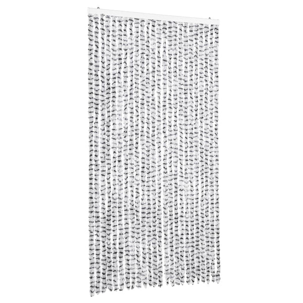 vidaXL Chenille Fly Curtain Light Grey and Dark Grey 100x230 cm