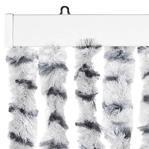 vidaXL Chenille Fly Curtain Light Grey and Dark Grey 100x230 cm