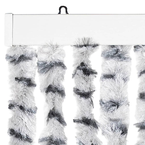 vidaXL Chenille Fly Curtain Light Grey and Dark Grey 100x230 cm