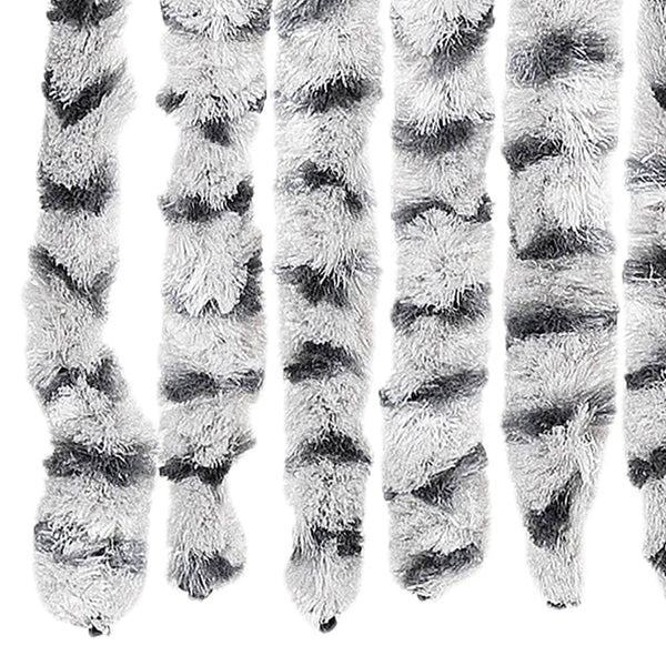 vidaXL Chenille Fly Curtain Light Grey and Dark Grey 100x230 cm