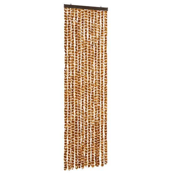 vidaXL Fly Curtain Ocher and White 56x200 cm Chenille