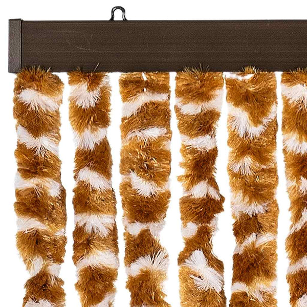 vidaXL Fly Curtain Ocher and White 56x200 cm Chenille