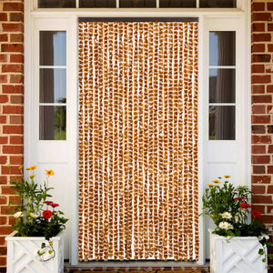 vidaXL Fly Screen Curtain Ochre and White 100x230 cm Chenille
