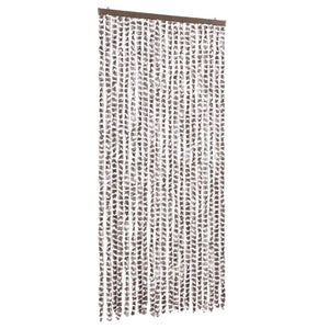 vidaXL Chenille Door Curtain Taupe and White 90x200 cm