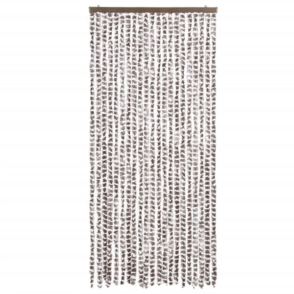 vidaXL Chenille Door Curtain Taupe and White 90x200 cm