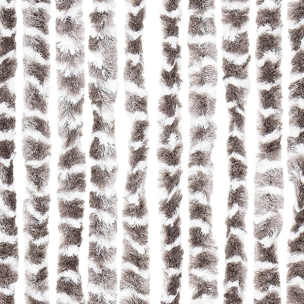 vidaXL Chenille Door Curtain Taupe and White 90x200 cm