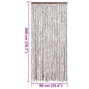 vidaXL Chenille Door Curtain Taupe and White 90x200 cm