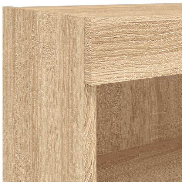 vidaXL 4-Piece Wall Unit with LED Lighting Sonoma Oak Engineered Wood