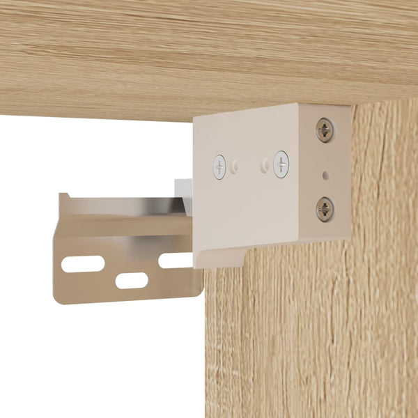 vidaXL 4-Piece Wall Unit with LED Lighting Sonoma Oak Engineered Wood