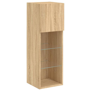 vidaXL 4-Piece Wall Unit with LED Lighting Sonoma Oak Engineered Wood