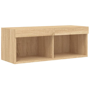 vidaXL 4-Piece Wall Unit with LED Lighting Sonoma Oak Engineered Wood
