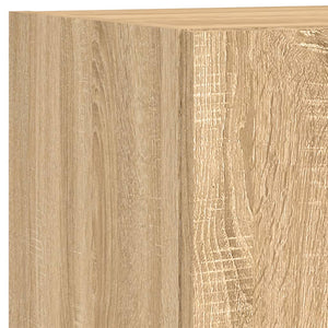 vidaXL 4-Piece Wall Unit with LED Lighting Sonoma Oak Engineered Wood
