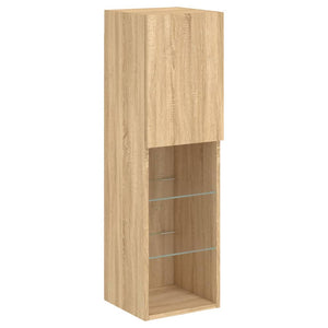 vidaXL 6-Piece TV Wall Unit with LED Lights Sonoma Oak