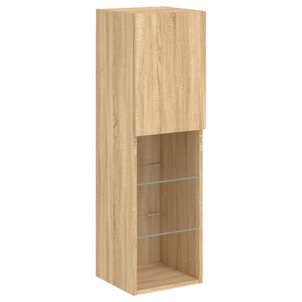 vidaXL 6-Piece TV Wall Unit with LED Lights Sonoma Oak