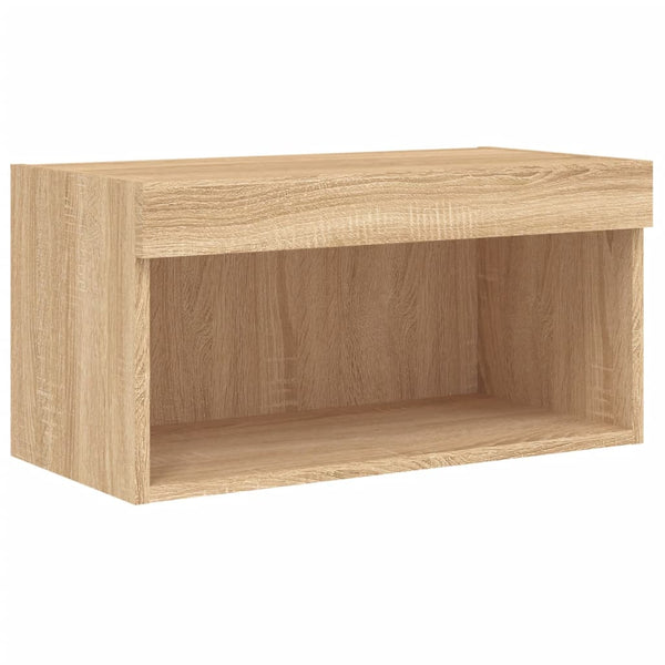 vidaXL 6-Piece TV Wall Unit with LED Lights Sonoma Oak