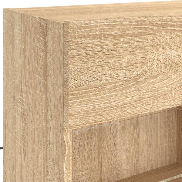 vidaXL 6-Piece TV Wall Unit with LED Lights Sonoma Oak