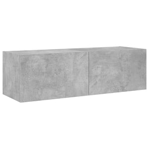 vidaXL 3-Piece TV Wall Unit with LED Lights Concrete Grey
