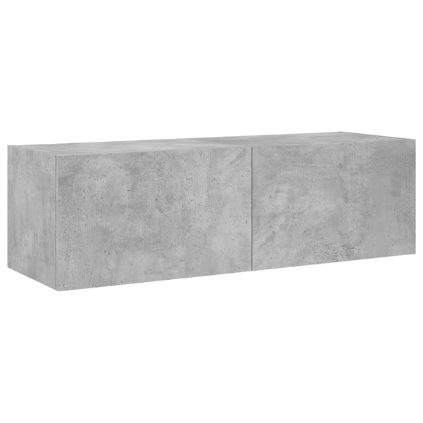 vidaXL 3-Piece TV Wall Unit with LED Lights Concrete Grey