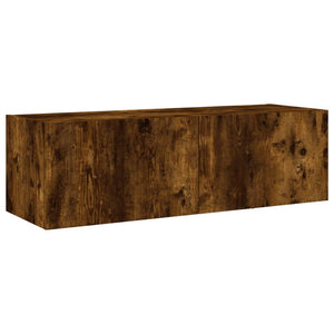 vidaXL 3-Piece TV Wall Unit with LED Lights Smoked Oak