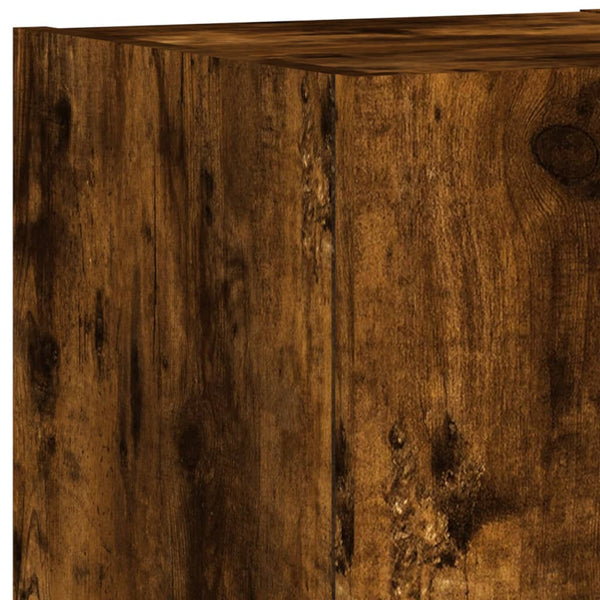vidaXL 3-Piece TV Wall Unit with LED Lights Smoked Oak