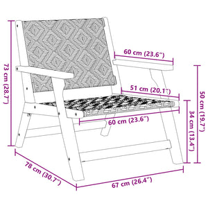 Gartenmöbel Set, 2-teilig, Schwarz/Weiß
