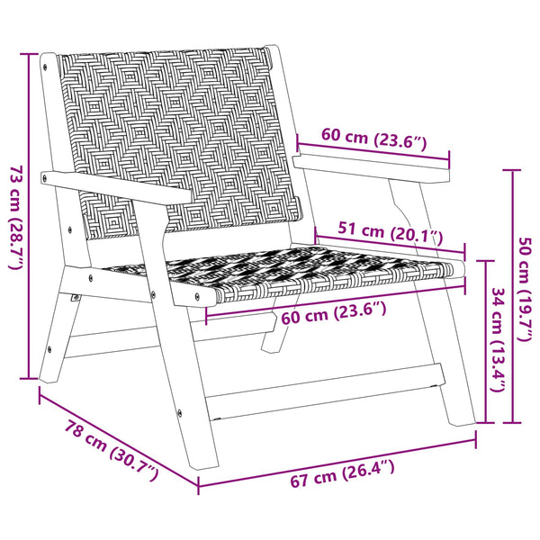 Gartenmöbel Set, 2-teilig, Schwarz/Weiß