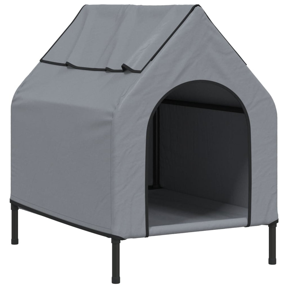 vidaXL Dog Kennel Light Grey Oxford Fabric and Steel