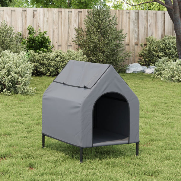 vidaXL Dog Kennel Light Grey Oxford Fabric and Steel