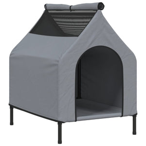 vidaXL Dog Kennel Light Grey Oxford Fabric and Steel