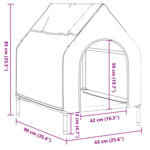 vidaXL Dog Kennel Light Grey Oxford Fabric and Steel