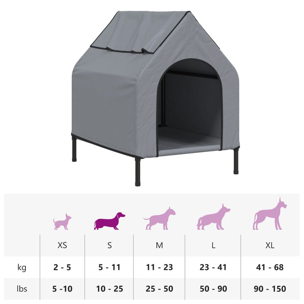 vidaXL Dog Kennel Light Grey Oxford Fabric and Steel