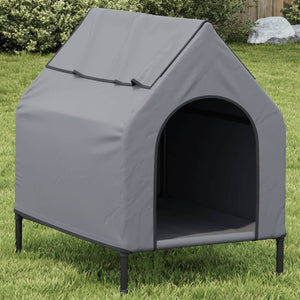vidaXL Dog Kennel Light Grey Oxford Fabric and Steel