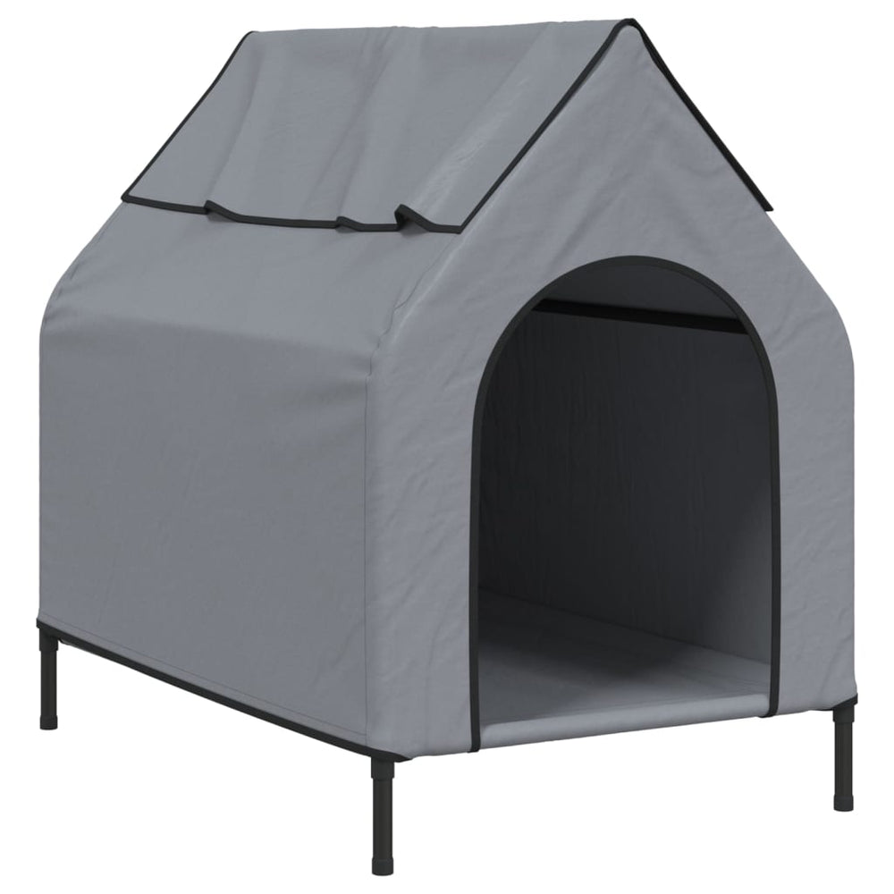 vidaXL Dog Kennel Light Grey Oxford Fabric and Steel