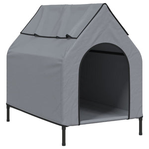 vidaXL Dog Kennel Light Grey Oxford Fabric and Steel