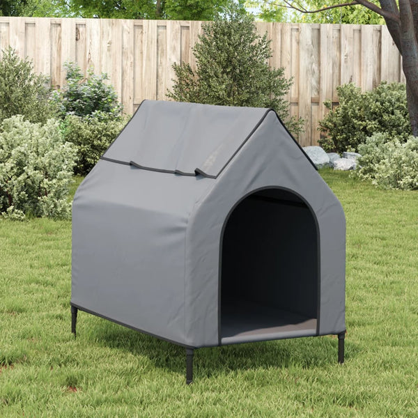 vidaXL Dog Kennel Light Grey Oxford Fabric and Steel