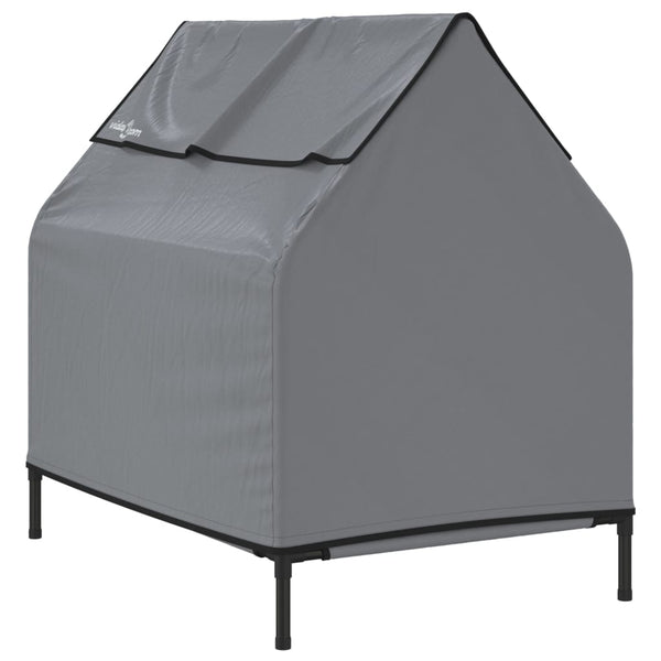 vidaXL Dog Kennel Light Grey Oxford Fabric and Steel