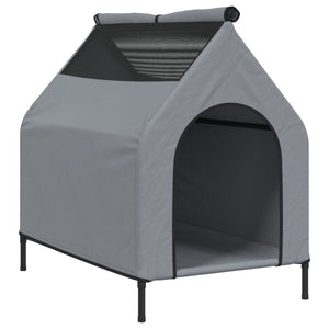 vidaXL Dog Kennel Light Grey Oxford Fabric and Steel