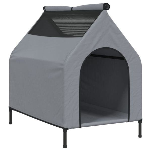 vidaXL Dog Kennel Light Grey Oxford Fabric and Steel