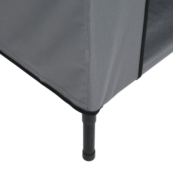vidaXL Dog Kennel Light Grey Oxford Fabric and Steel