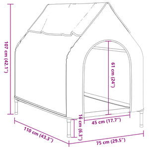 vidaXL Dog Kennel Light Grey Oxford Fabric and Steel