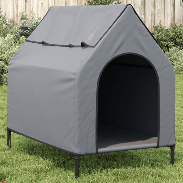 vidaXL Dog Kennel Light Grey Oxford Fabric and Steel