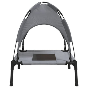 vidaXL Dog Bed with Canopy Anthracite Oxford Fabric and Steel